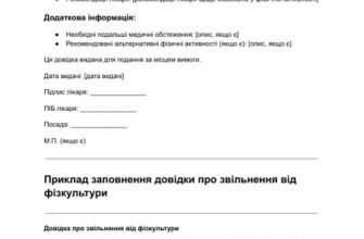Довідка про звільнення від фізкультури: правила та отримання документу