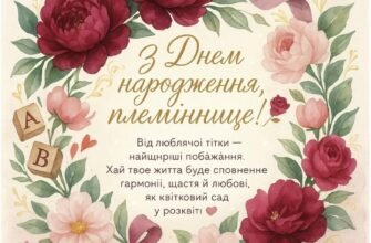 Привітання з Днем народження для племінниці від люблячої тітки