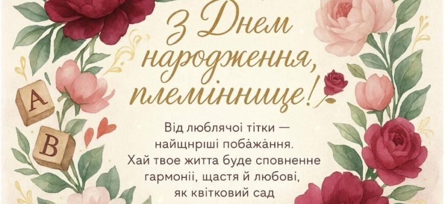 Вітання з Днем народження племінниці від люблячої тітки: проза сердечна